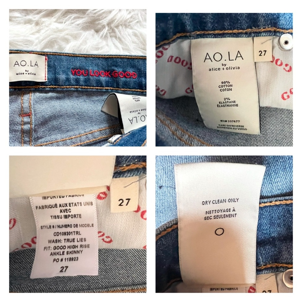 ALICE + OLIVIA AO.LA High Waisted Ripped Embellished Jeans - Picture 9 of 9